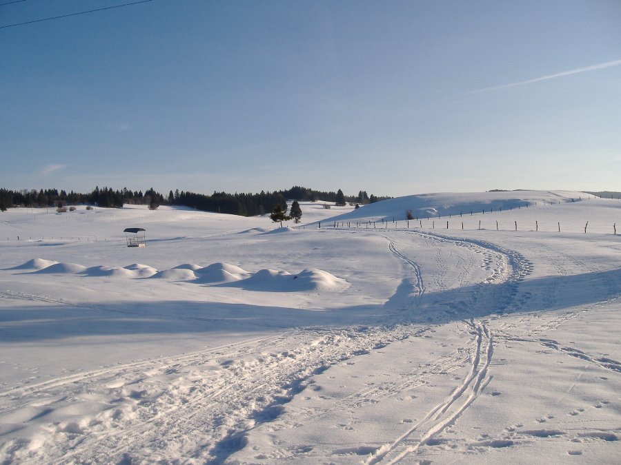 Paysage du Doubs sous la neige - Monuments et paysages Comtois - Photo n1